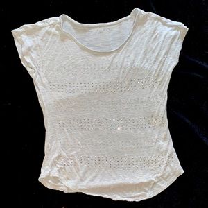 apt. 9 light grey shirt with jewel stripes